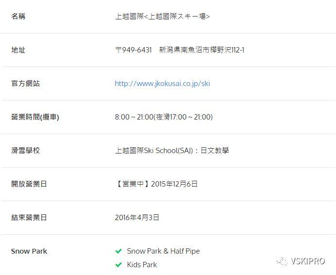 雪场档案 | 日本-上越國際滑雪場