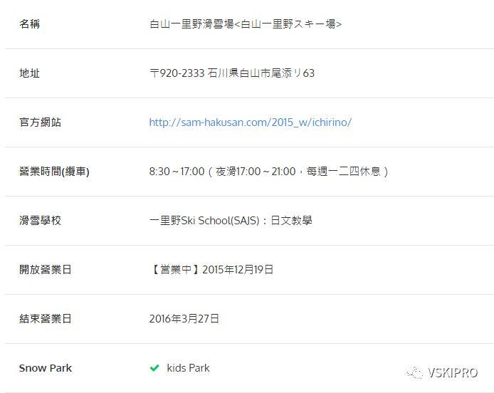雪场档案 | 日本-白山一里野滑雪場
